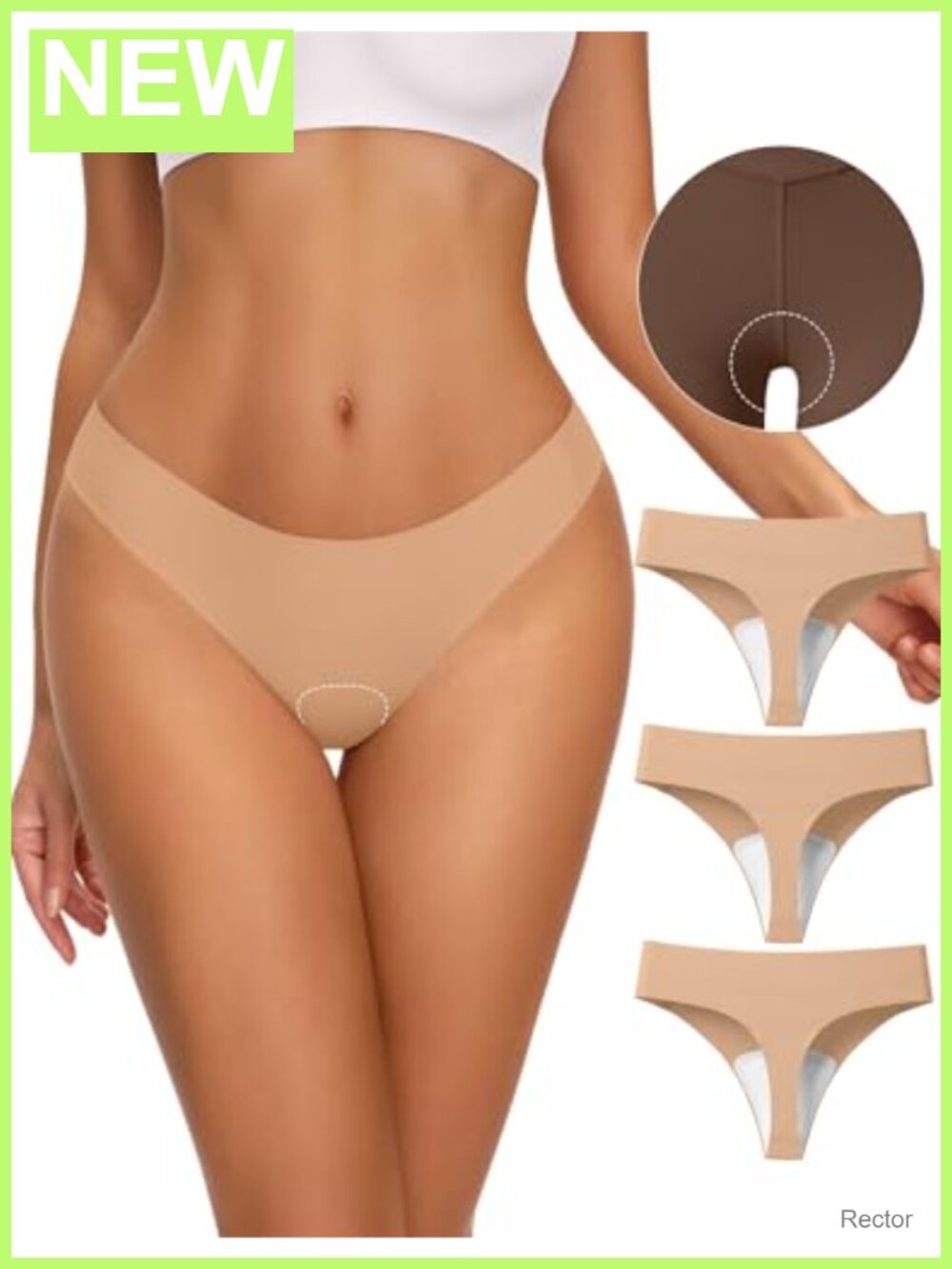 Seamless No Show Thong G-String Padded Workout Underwear